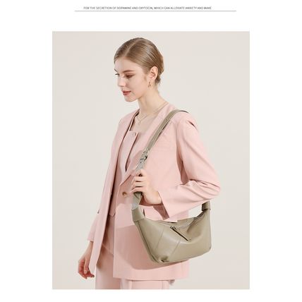 Ladies' Genuine Leather Shell Bag Grey