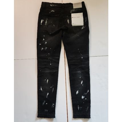 New purple brand men's Black Spash-INK personality fashion jeans, size 32