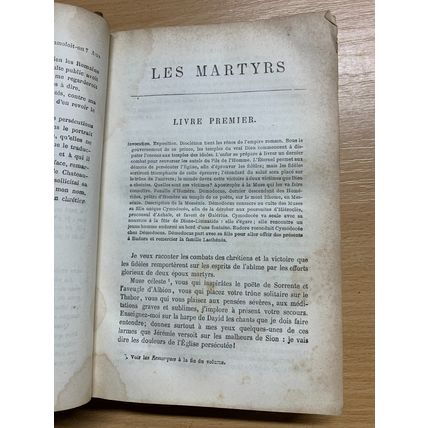 RARE* ANTIQUE CHATEAUBRIAND "LES MARTYRS" RELIGIOUS FRENCH BOOK (P4)