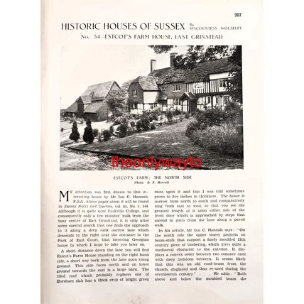 Estcot's Farm, North Side, Sussex, Book Illustration (Print), 1932