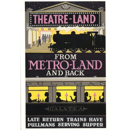 Theatre Land From Metro Train & Back London Transport Postcard