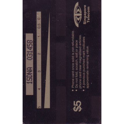 ISDN S'pore $5 Telephone Card (Used)