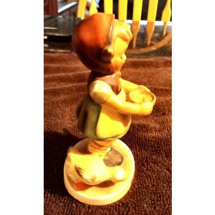 Vintage Goeble Hummel Figurine "Be Patient" #197 4 1/2" Tall Girl W/2 Geese 1948