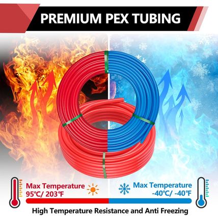 EFIELD Pex-B Pipe/Tubing (NSF Certified) Blue & Red 1/2 Inch 2X 300 Ft Rolls 600