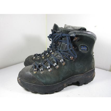 Merrell Vibram Vintage Leather Hiking Boots Heavy Duty Shoes Lace-Up 8 US Men's