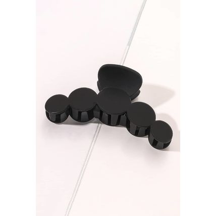 Black Minimalist 5 Circles Frosted Hair Claw Clip