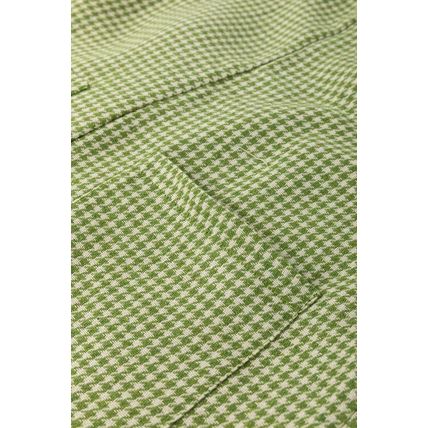 Green Gingham Wide Leg Loose Overall with Pockets