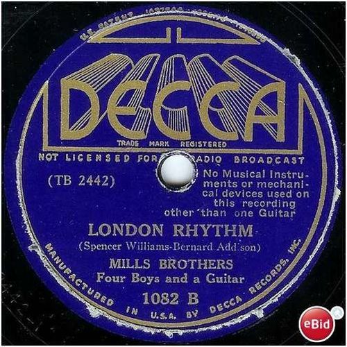Decca 78 #1082 - "Solitude" & "London Rhythm" - The Mills Brothers