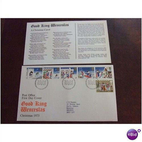 1973 GB Christmas stamps Good King Wenceslas First Day Cover Edinburgh Bureau