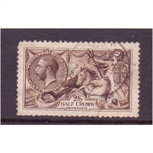 george V seahorse waterlow sepia 2/6d sg400 cv £140 used