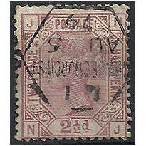 1879 SG141 2 1/2d Rosy-Mauve Plate 14 Fine Used "NJ" ...