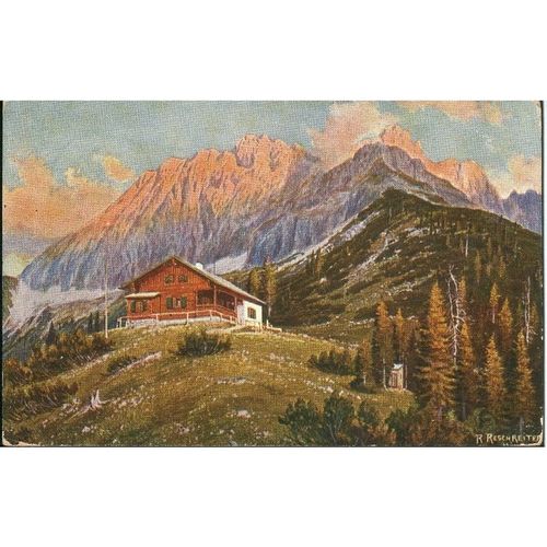 Antique Bavaria Postcard 1910 - Hochlandhutte - Mittenwald