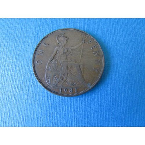 1931 GEORGE V ONE PENNY FREE POST. K