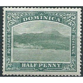 Dominica 1906 SG27a 1/2d Green & Grey-Green CSP Mounted Mint ... .