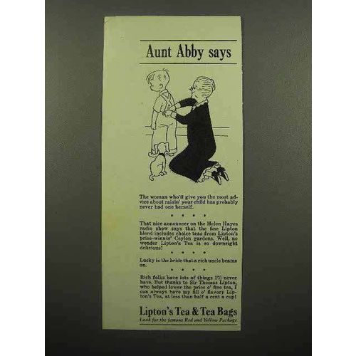 1941 Lipton's Tea Ad - Aunt Abby Says