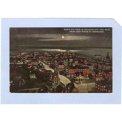 NJ Atlantic City Birds Eye View Of Atlantic City & Inlet From Light House ~190