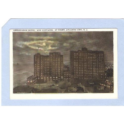NJ Atlantic City Ambassador Hotel & Cottages At Night nj_box1~95