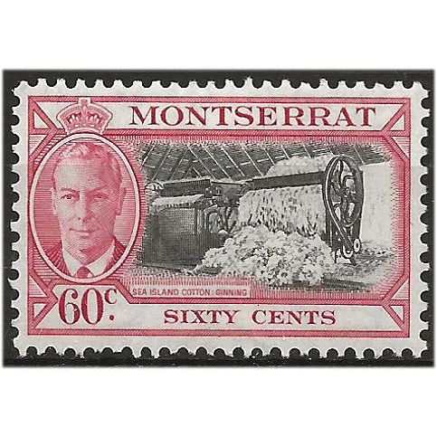 Montserrat 1951 SG132 60c Black & Carmine Mounted Mint .. ..
