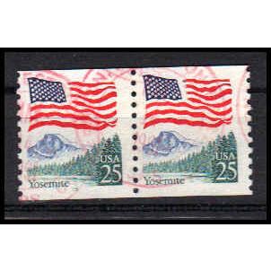 Used 2280a 25c U.S. Flag Fine CNP Left 15 PA1087