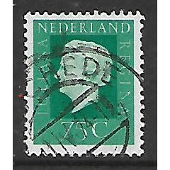 NETHERLANDS 1969 75c GREEN QUEEN JULIANA SG 1076 FINE USED#