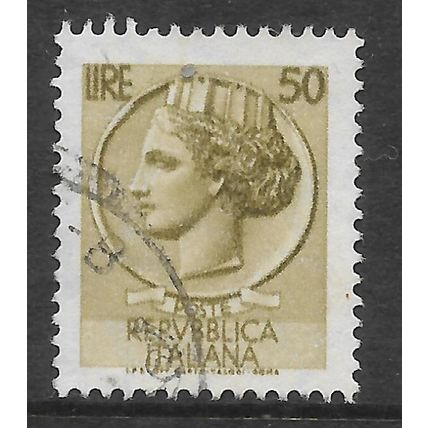 ITALY 1968 COIN OF SYRACUSE 50L OLIVE SG 1211 FINE USED#2