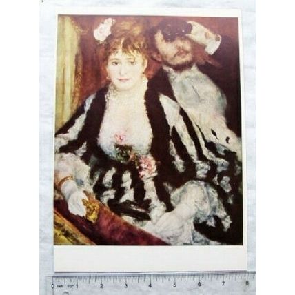 Vintage illustration: famous paintings Auguste Renoir, La Loge