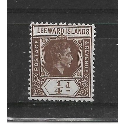 LeewardIslands.SG95 1/4d Brown.Variety Unchecked.Mounted Mint.Jan23c