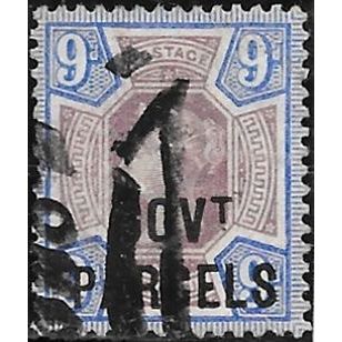 QV 1887 SG O67 GOVt PARCELS 9d Purple and Blue Used. Cat £80.00