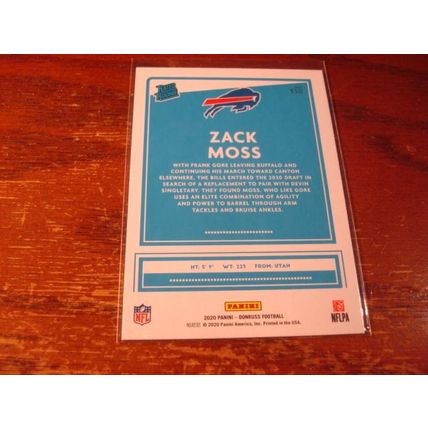 2020, Panini, Donruss, Rated Rc, 4-Cards, w/Variations, ZACK MOSS, Bills