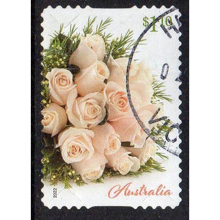 Australia 2022 Times to Cherish - Bouquet of Roses $1.10 s/a Used