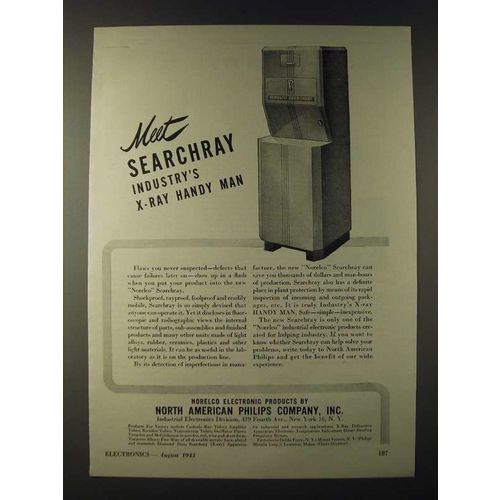 1943 North American Philips Company Norelco Searchray X-Ray Machine Ad