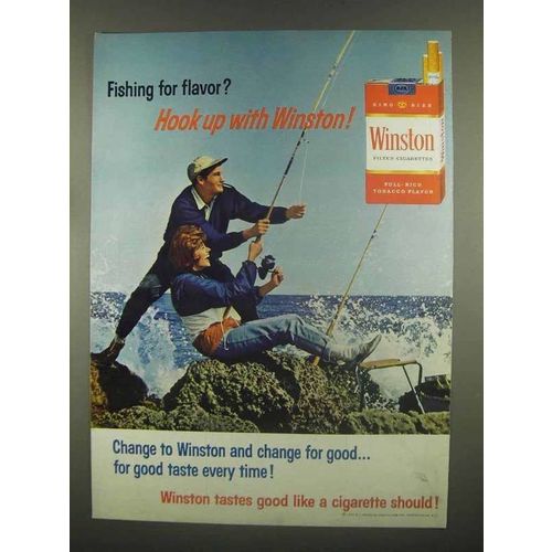 1965 Winston Cigarettes Ad - Fishing for Flavor?