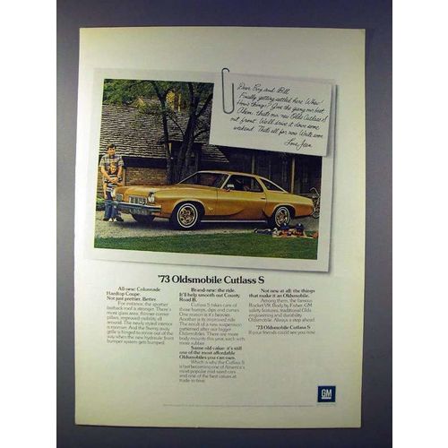 1973 Oldsmobile Cutlass S Car Ad!