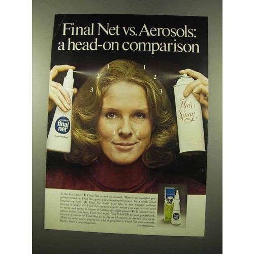 1975 Clairol Final Net Hair Spray Ad - Head-on