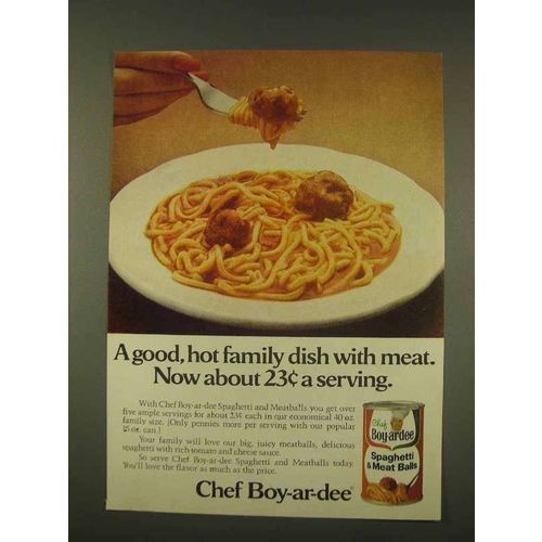 1976 Chef Boy-ar-dee Spaghetti & Meat Balls Ad