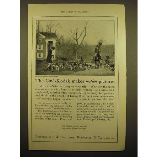 1924 Kodak Cine-Kodak Movie Camera Ad - The cine-Kodak makes motion pictures