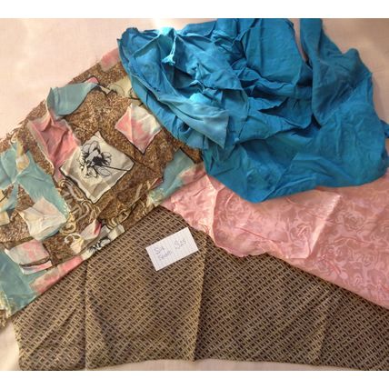 S25 100% Silk Scrap Fabric Lot Material Reclaimed clothing over 3 oz Crafting