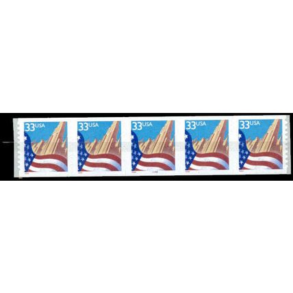 3281 33c U.S. Flag Over City Very Fine MNH PNC 4444A/5 P0907