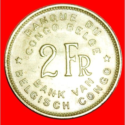 SOUTH AFRICA ELEPHANT:BELGIAN CONGO★2 FRANCS 1947 UNCOMMON★LOW START★NO RESERVE!