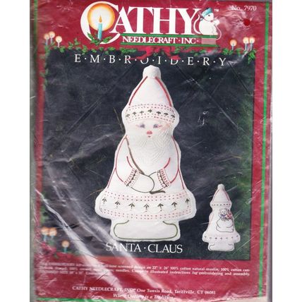 Vintage 18" Santa Claus Christmas Embroidery Craft Kit Mint in Package