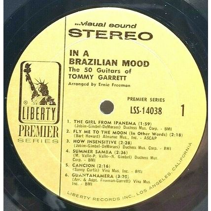 1967 In a Brazilian Mood 50 Guitars of Tommy Garrett LP Vinyl Gatefold (P8