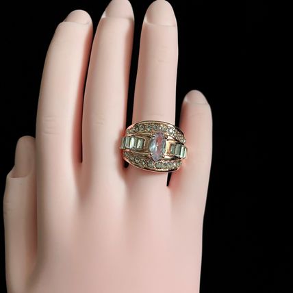 Ring Three Row Fashion Statement Rhinestones #530