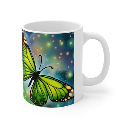 August Peridot Birth Month Colors Fairies & Butterflies #1 Mug 11oz AI Decorativ