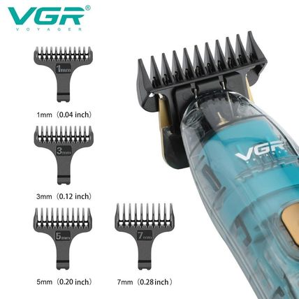 VGR Mens Hair Clipper Trimmer Blade Transparent Body Bald Head Shaver V-961
