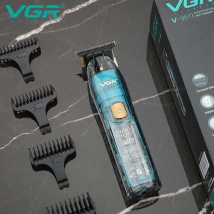 VGR Mens Hair Clipper Trimmer Blade Transparent Body Bald Head Shaver V-961