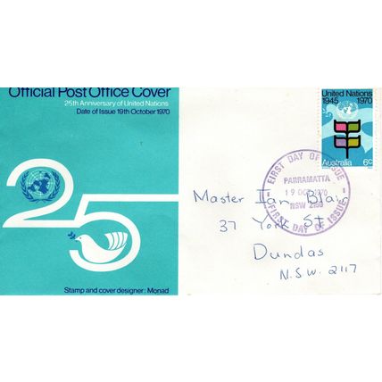 Australia 1970 25th Anniversary of United Nation First Day Cover,