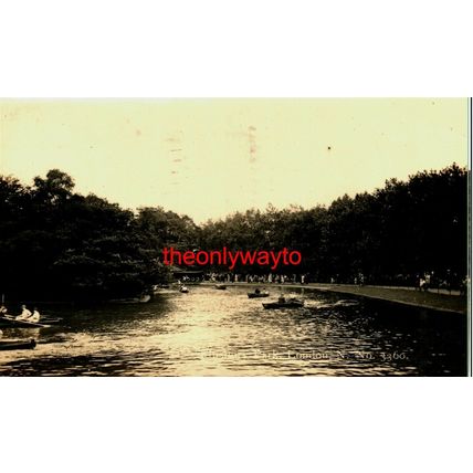 Finsbury Park, Boating Lake, London, C & AG Lewis Postcard, 1928