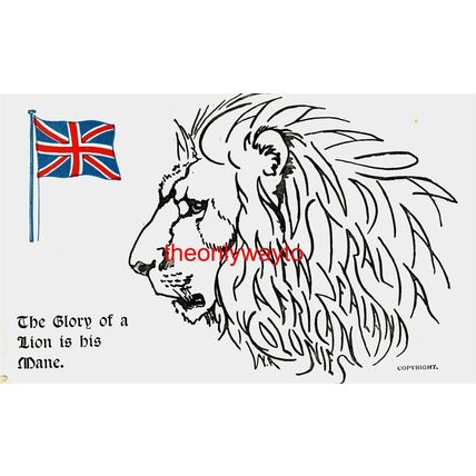 Glory Of A Lion Is His Mane, Boots Patriotic Postcard