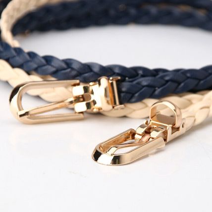 Women's Woven Belt Slim High-End Sense Dress Suit Thin Pin Buckle Belt