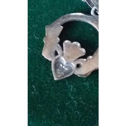 Vintage 1990-s Irish Celtic Claddagh 925 Sterling Silver Necklace in Box.